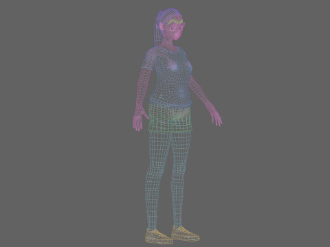 Stylized cute girl V23426 3D 모델