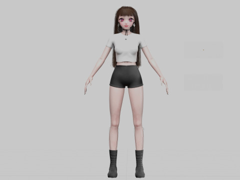 Sweet anime girl V37920 Modello 3D