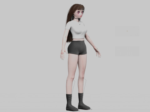 Sweet anime girl V37920 Modello 3D