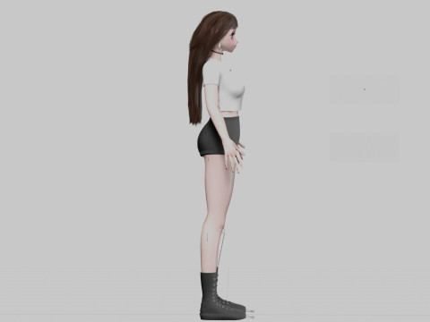 Sweet anime girl V37920 Modello 3D