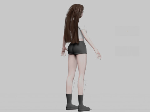 Sweet anime girl V37920 Modello 3D