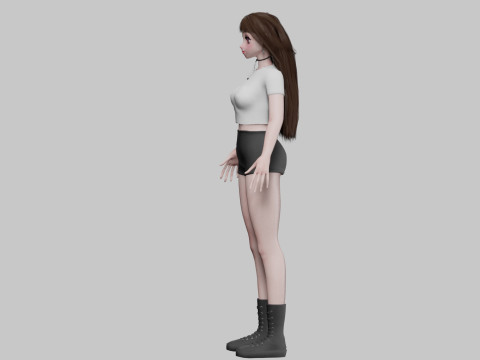 Sweet anime girl V37920 Modello 3D