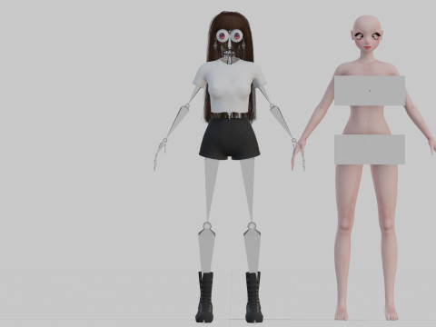 Sweet anime girl V37920 Modello 3D