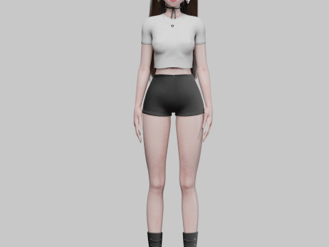 Sweet anime girl V37920 Modello 3D