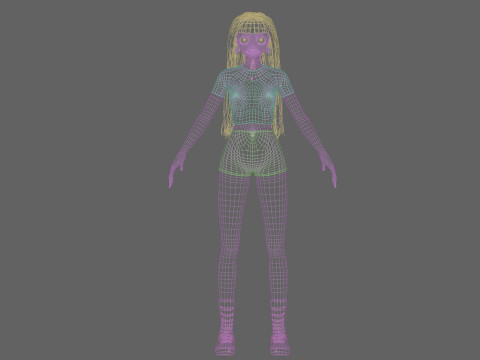 Sweet anime girl V37920 Modello 3D