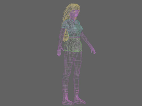 Sweet anime girl V37920 Modello 3D