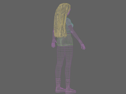 Sweet anime girl V37920 Modello 3D