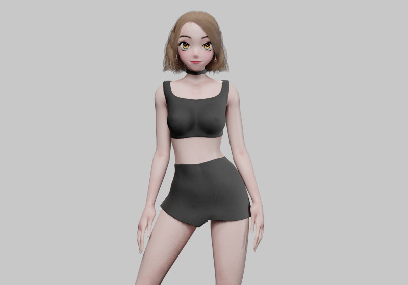 Sweet Basic girl V25982 3Dモデル .c4d .max .obj .3ds .fbx .stl .blend 