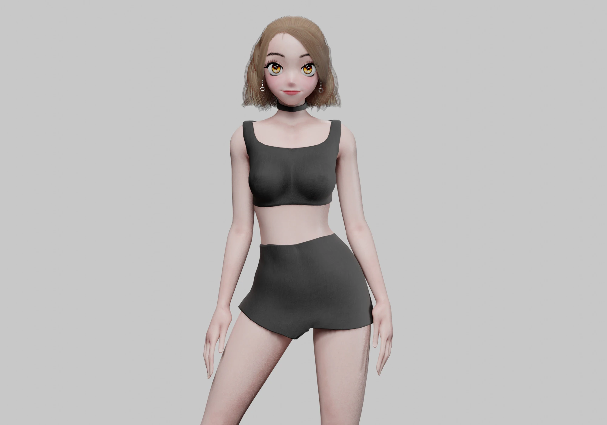 Sweet Basic girl V25982 3D Model .c4d .max .obj .3ds .fbx .stl .blend 