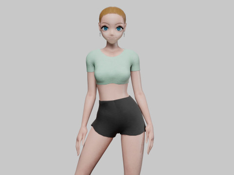 Sweet cute girl V21912 3D Model
