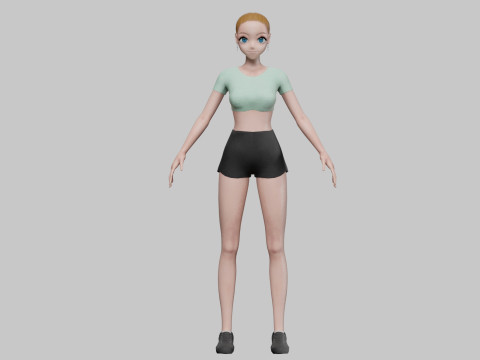 Sweet cute girl V21912 3D Model