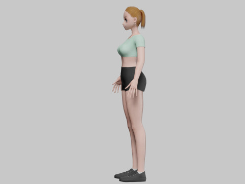 Sweet cute girl V21912 3D Model