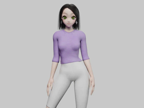 Teen anime girl V32893 3D Model