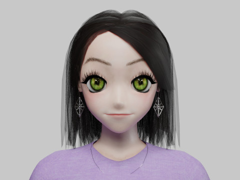 Teen anime girl V32893 3D Model