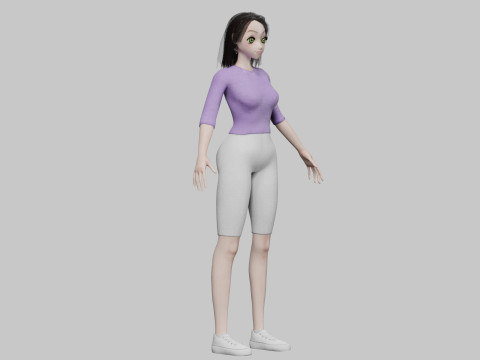 Teen anime girl V32893 3D Model