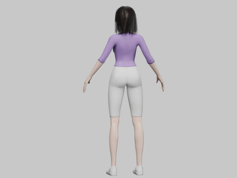 Teen anime girl V32893 3D Model