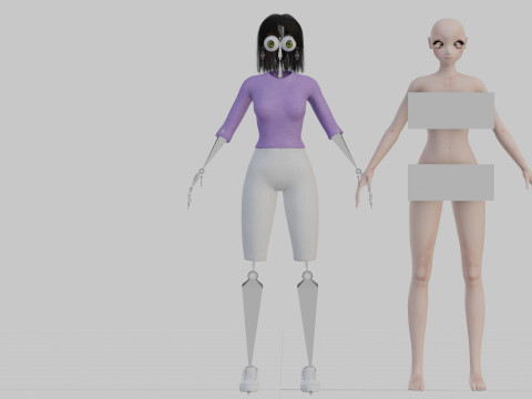 Teen anime girl V32893 3D Model