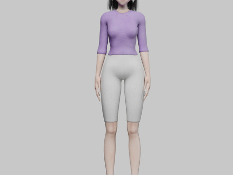 Teen anime girl V32893 3D Model