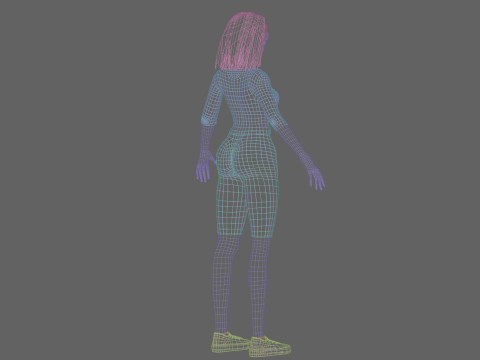 Teen anime girl V32893 3D Model