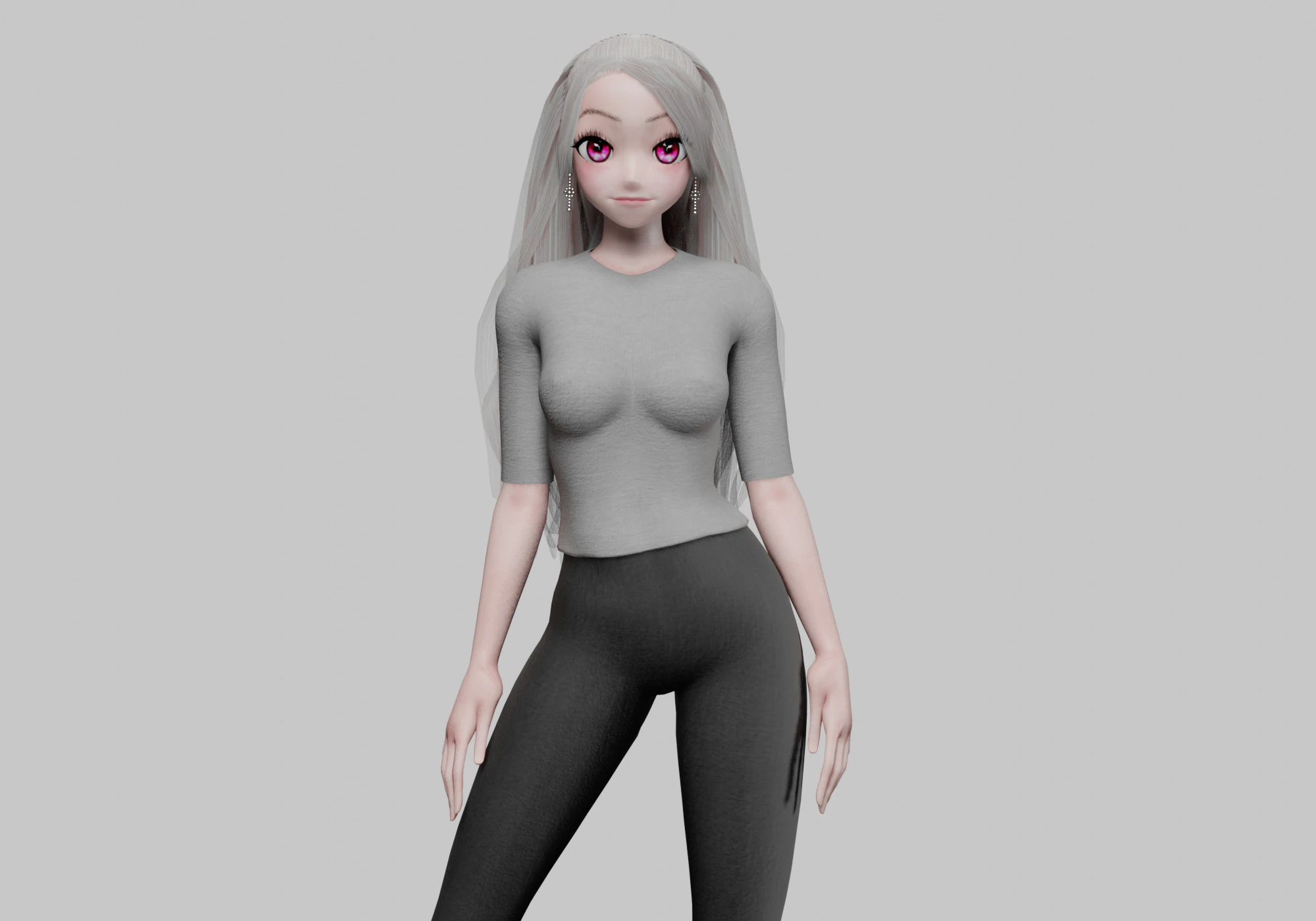 Teen cute girl V33036 3D Model .c4d .max .obj .3ds .fbx .stl .blend