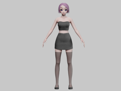 Young anime girl V27527 Modelo 3D