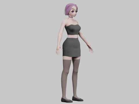 Young anime girl V27527 Modelo 3D