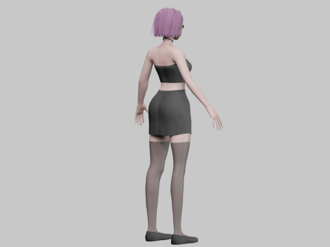 Young anime girl V27527 Modelo 3D