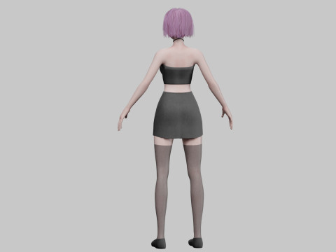 Young anime girl V27527 Modelo 3D