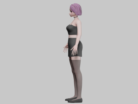 Young anime girl V27527 Modelo 3D