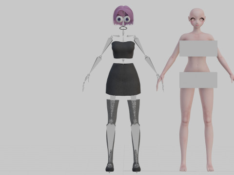 Young anime girl V27527 Modelo 3D