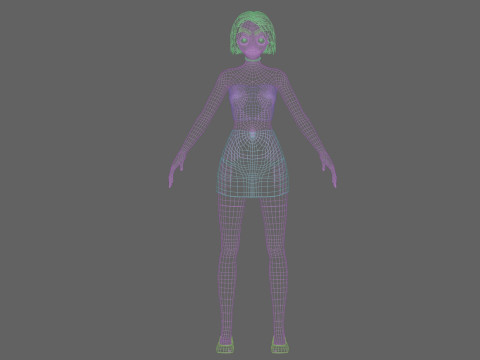 Young anime girl V27527 Modelo 3D