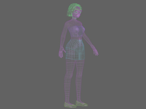 Young anime girl V27527 Modelo 3D