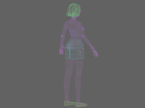 Young anime girl V27527 Modelo 3D
