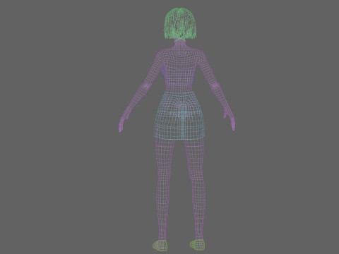 Young anime girl V27527 Modelo 3D