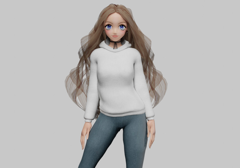 Young cute girl V39990 3D Model .c4d .max .obj .3ds .fbx .stl .blend 