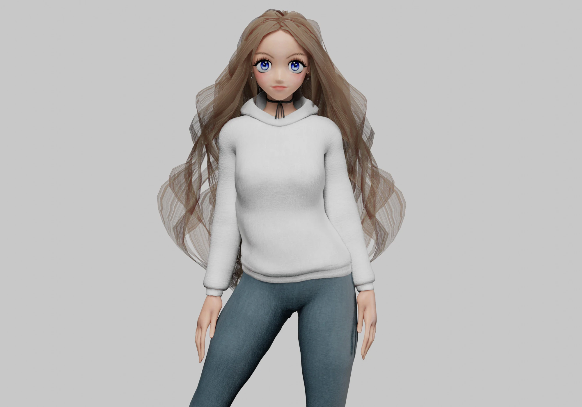 Young cute girl V39990 3D Model .c4d .max .obj .3ds .fbx .stl .blend 