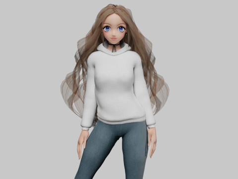 Young cute girl V39990 3D Model