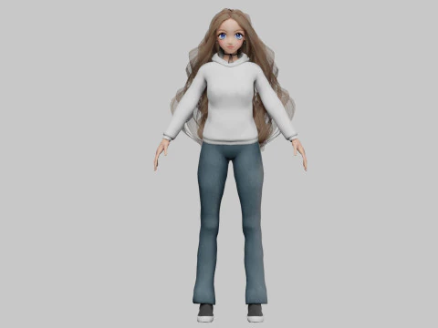 Young cute girl V39990 3D Model