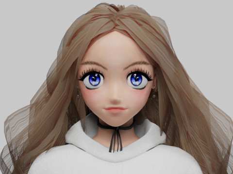 Young cute girl V39990 3D Model