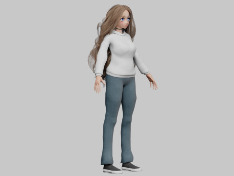 Young cute girl V39990 3D Model