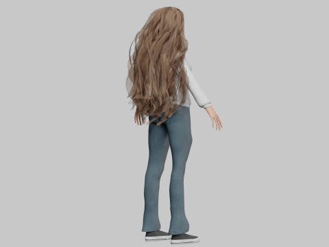 Young cute girl V39990 3D Model