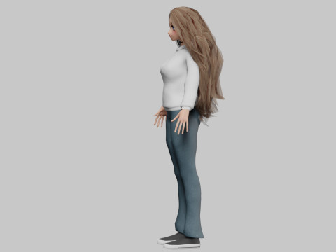 Young cute girl V39990 3D Model