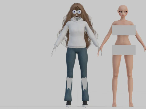 Young cute girl V39990 3D Model