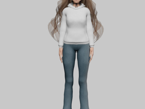 Young cute girl V39990 3D Model