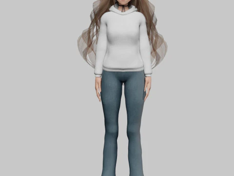 Young cute girl V39990 3D Model
