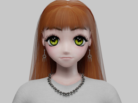 Anime Basic girl V33855 Modello 3D