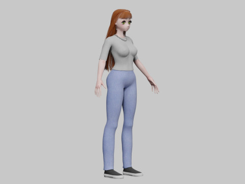 Anime Basic girl V33855 Modello 3D