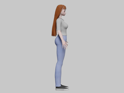 Anime Basic girl V33855 Modello 3D