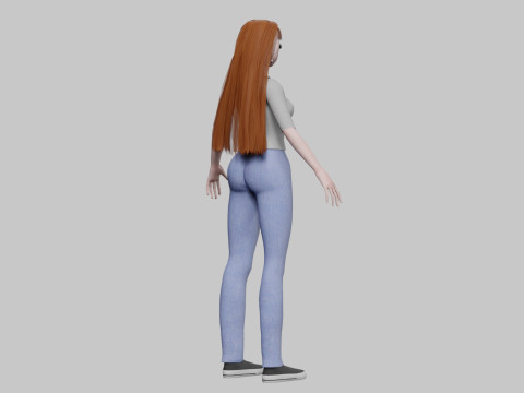 Anime Basic girl V33855 Modello 3D