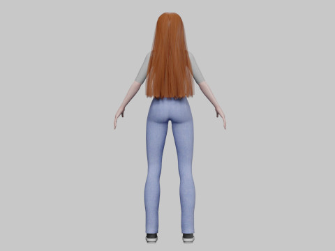 Anime Basic girl V33855 Modello 3D